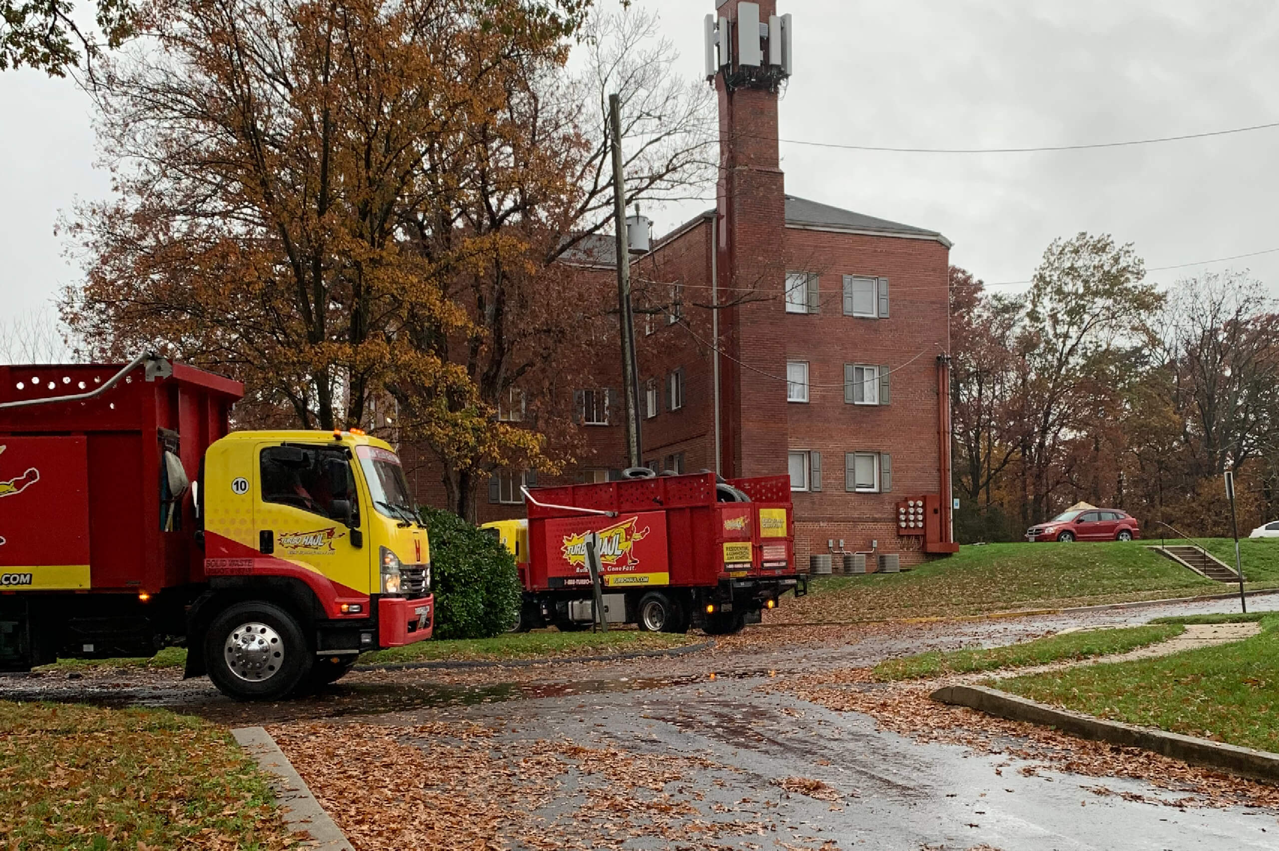 TurboHaul trucks outside building in Herndon, VA